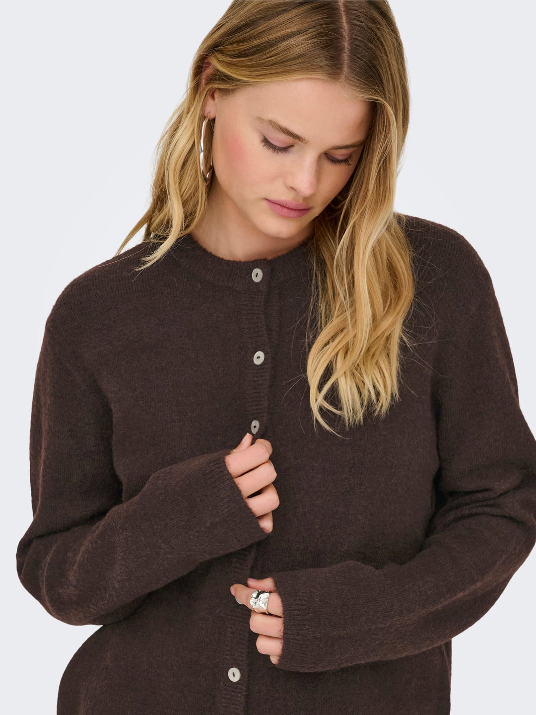 Only 15368980 simoni vest gebreid dames – bruin