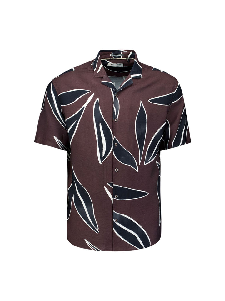 No excess overhemd l/m bruin dessin – heren