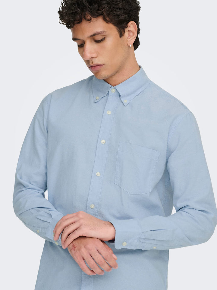 ONLY & SONS Gaton overhemd l/m lichtblauw – heren