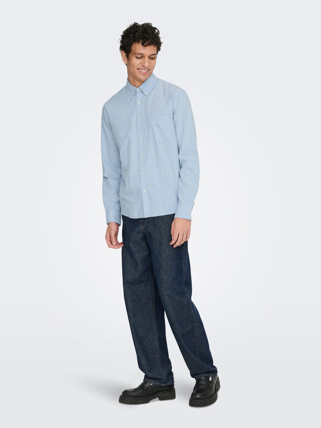 ONLY & SONS Gaton overhemd l/m lichtblauw – heren