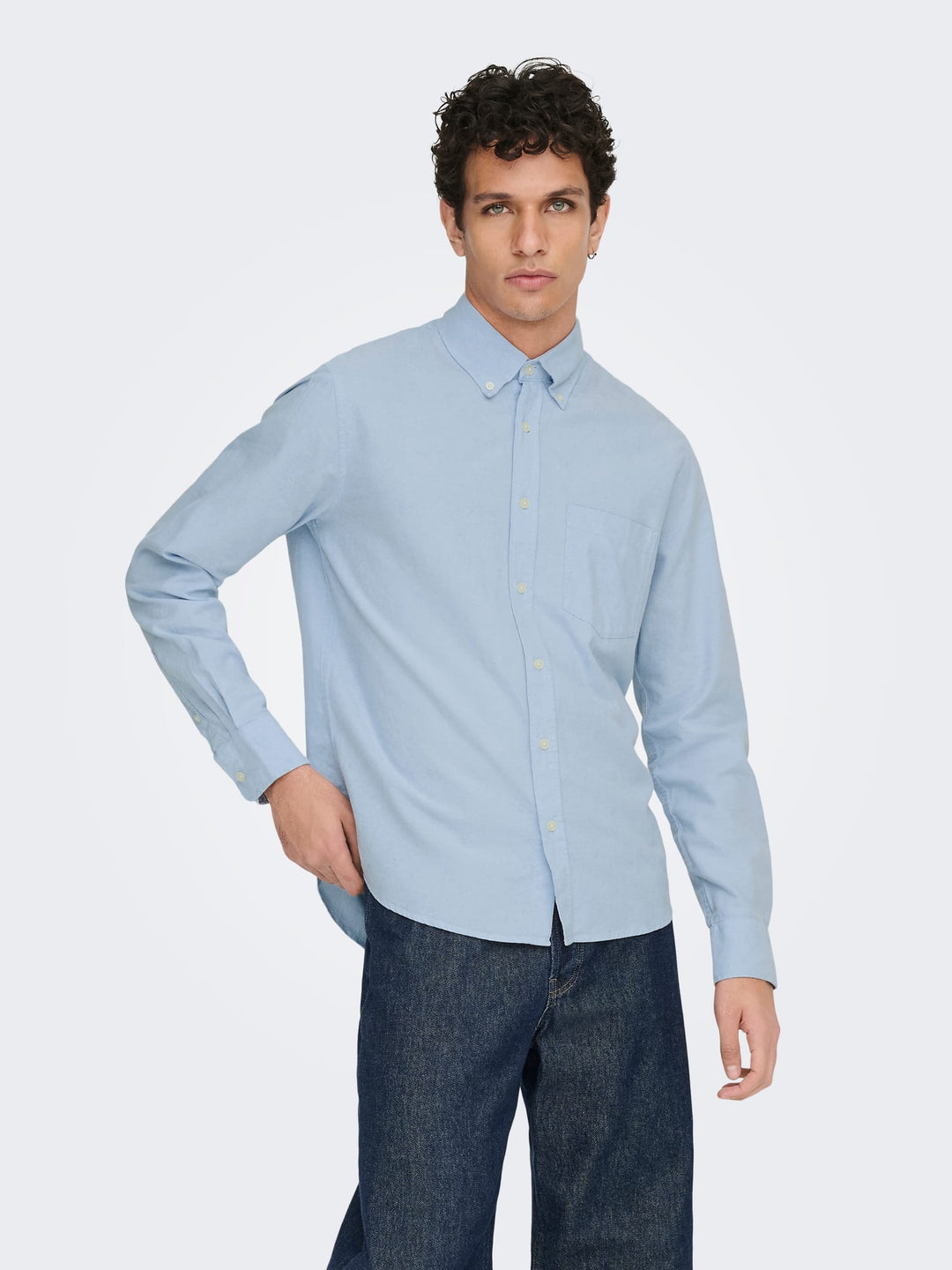 ONLY & SONS Gaton overhemd l/m lichtblauw – heren