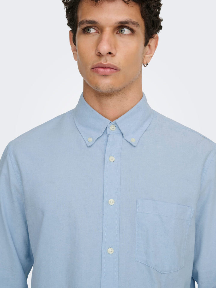 ONLY & SONS Gaton overhemd l/m lichtblauw – heren