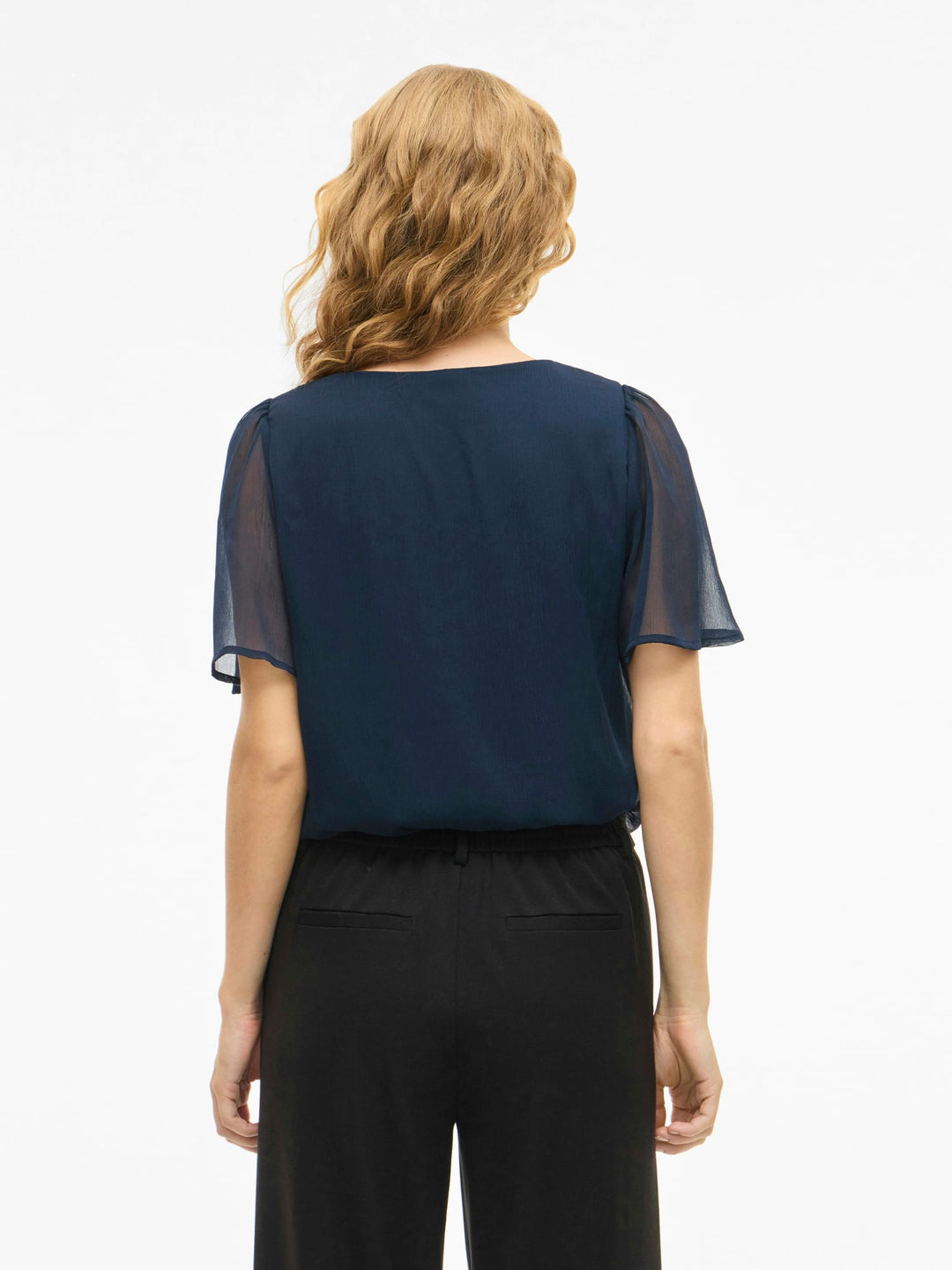 Vila Falia V-hals top navy – dames