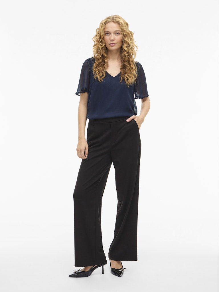Vila Falia V-hals top navy – dames