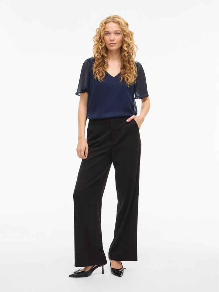 Vila Falia V-hals top navy – dames