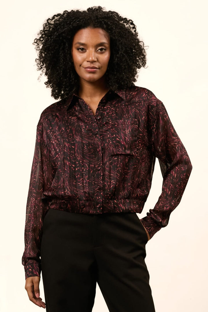 Lofty Manner Qk01 Astrid blouse zwart dessin – dames