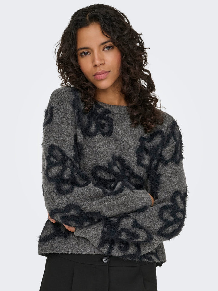 Only 15375497 Felicia trui dames grijs dessin
