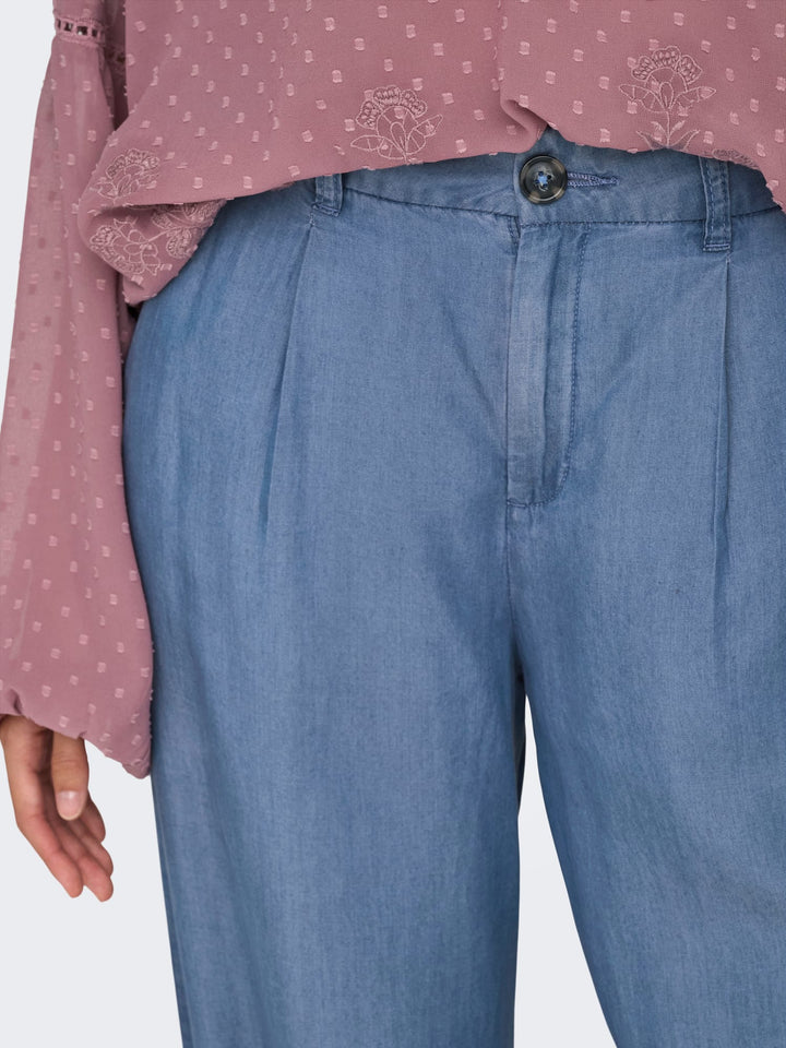 Jacqueline de Yong Jasper wijde broek – dames - Blue Denim - L32