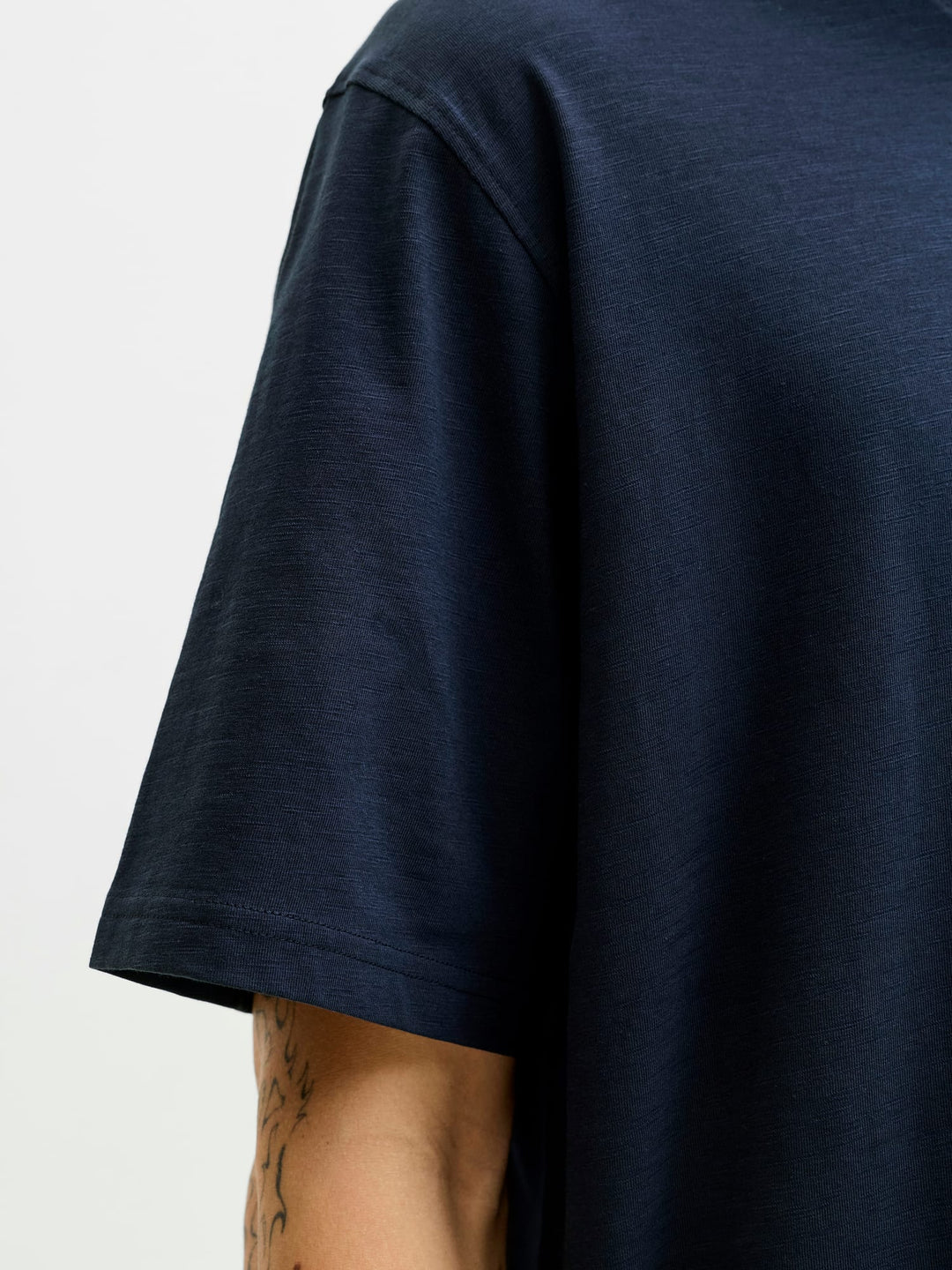 Jack & Jones T-shirt k/m heren navy – JJEDOVER SLUB TEE