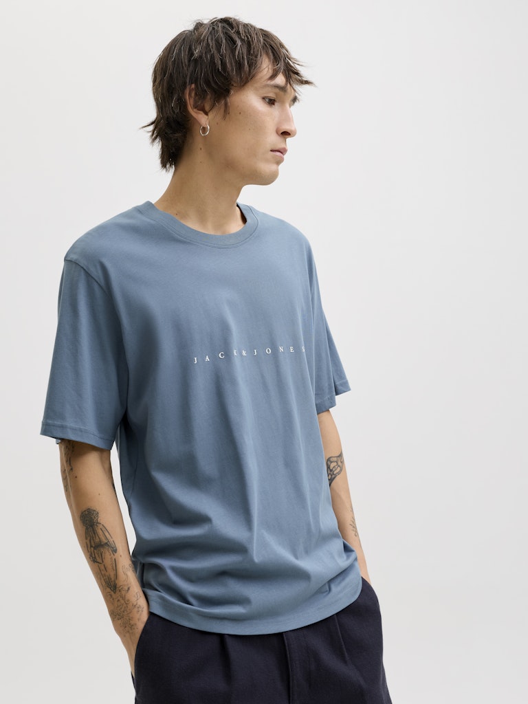 Jack & Jones T-shirt k/m rafblauw – heren