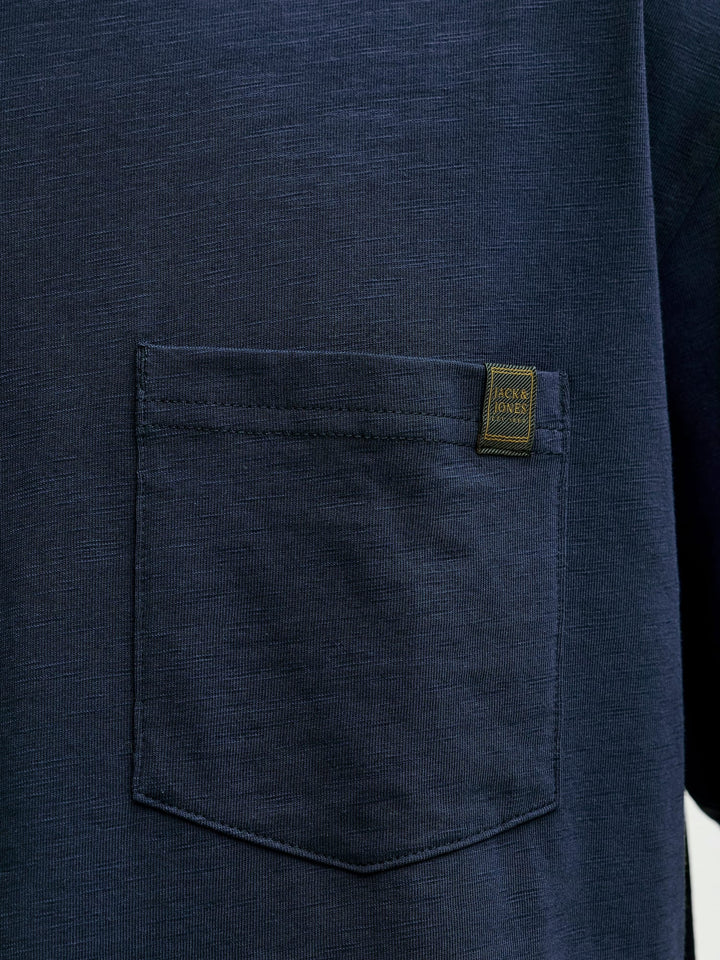 Jack & Jones T-shirt k/m heren navy – JJEDOVER SLUB TEE