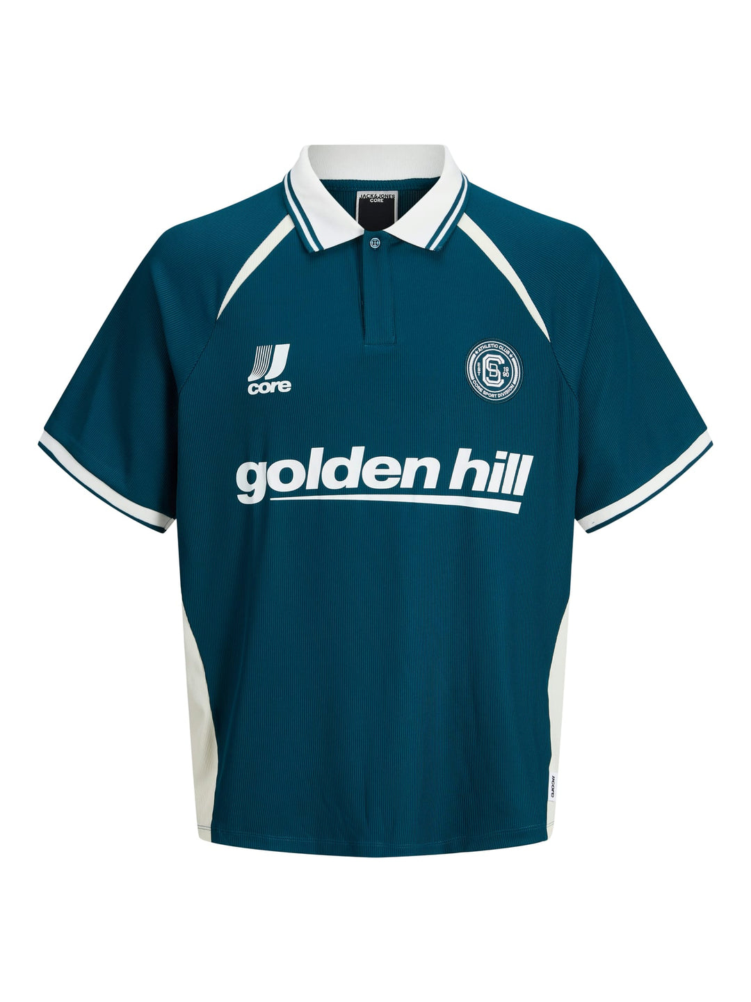 Jack & Jones Club ribbed polo k/m groen dessin – heren