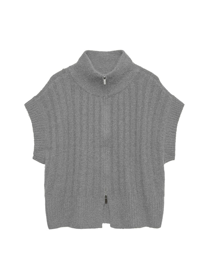 VERO MODA 10347170 Bang vest gebreid dames grijs melee