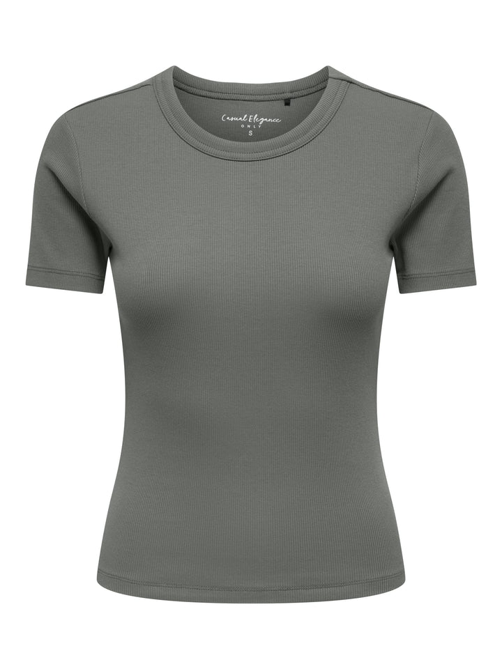 Only ONLVAL S/S O-NECK T-shirt olijf – dames