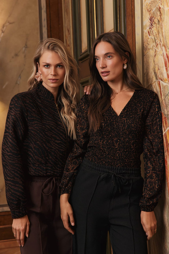 Lofty Manner QL05 - Top Signe – dames top - Bruin Dessin