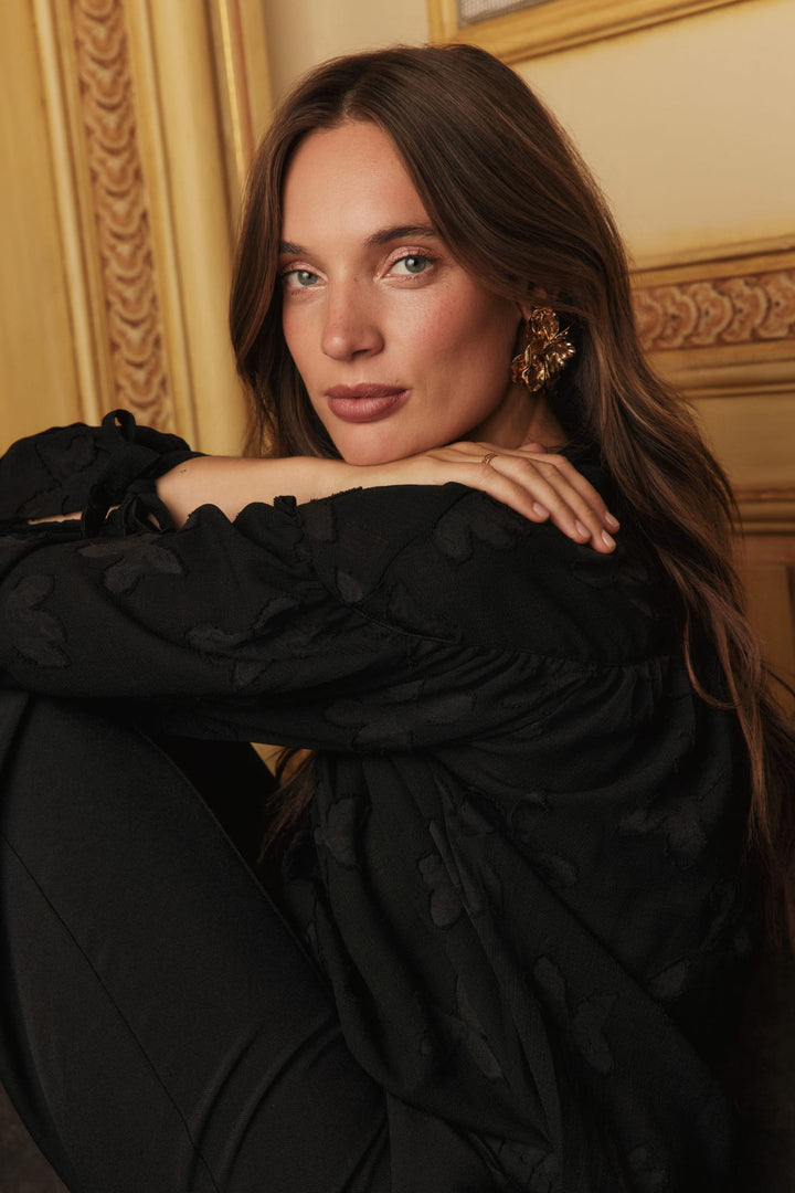 Lofty Manner Blouse Annika – dames blouse zwart