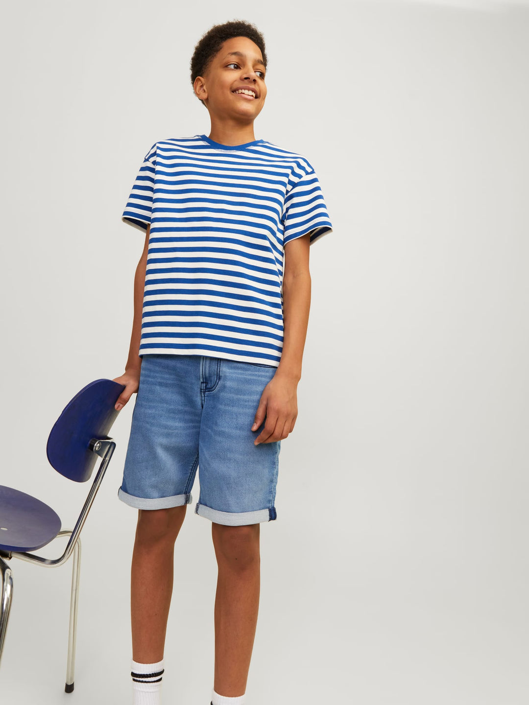 Jack & Jones Kids JJIRICK JJICON shorts – jongens - Blue Denim