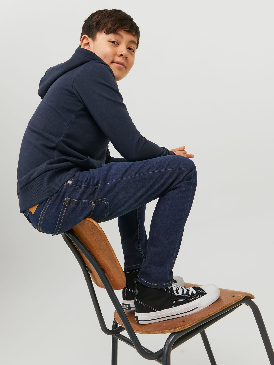 Jack & Jones JJIGLENN slim fit jeans blue denim – jongens