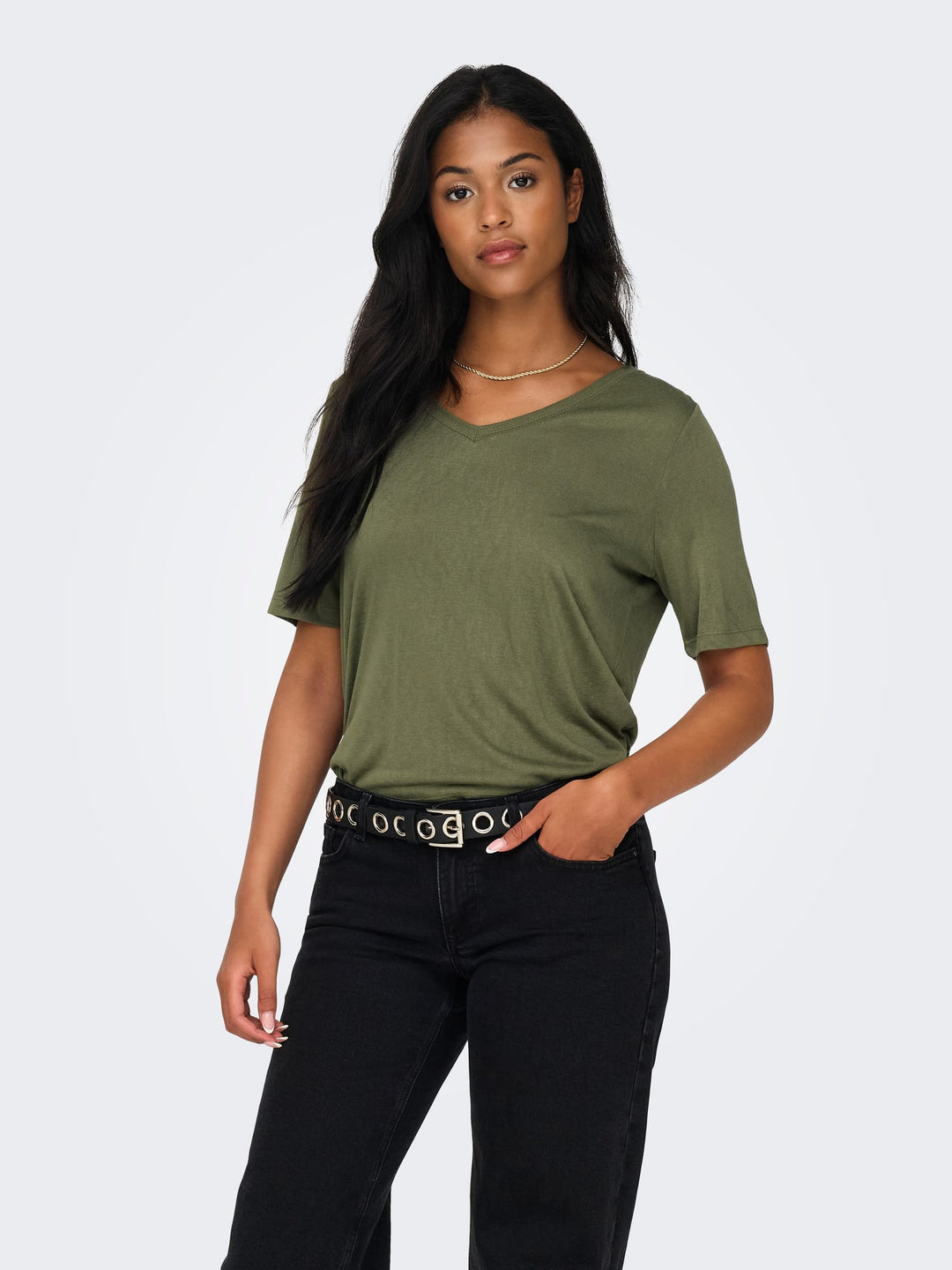 Only 15257390 Elise t-shirt army – dames