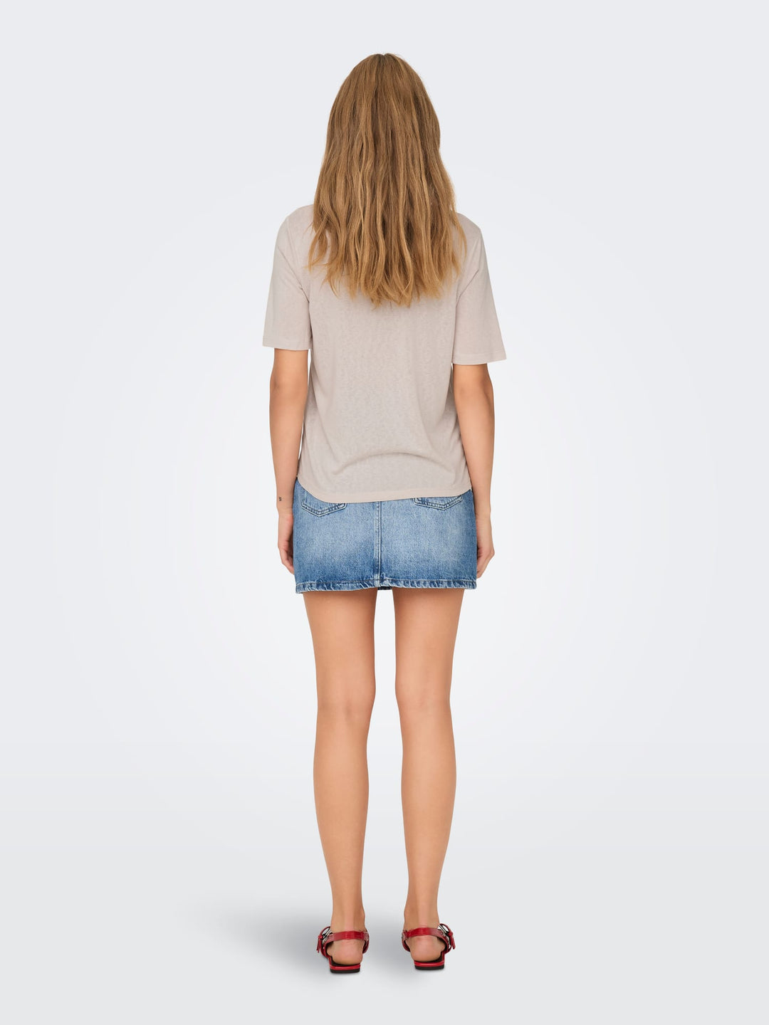 Only Elise T-shirt beige – dames