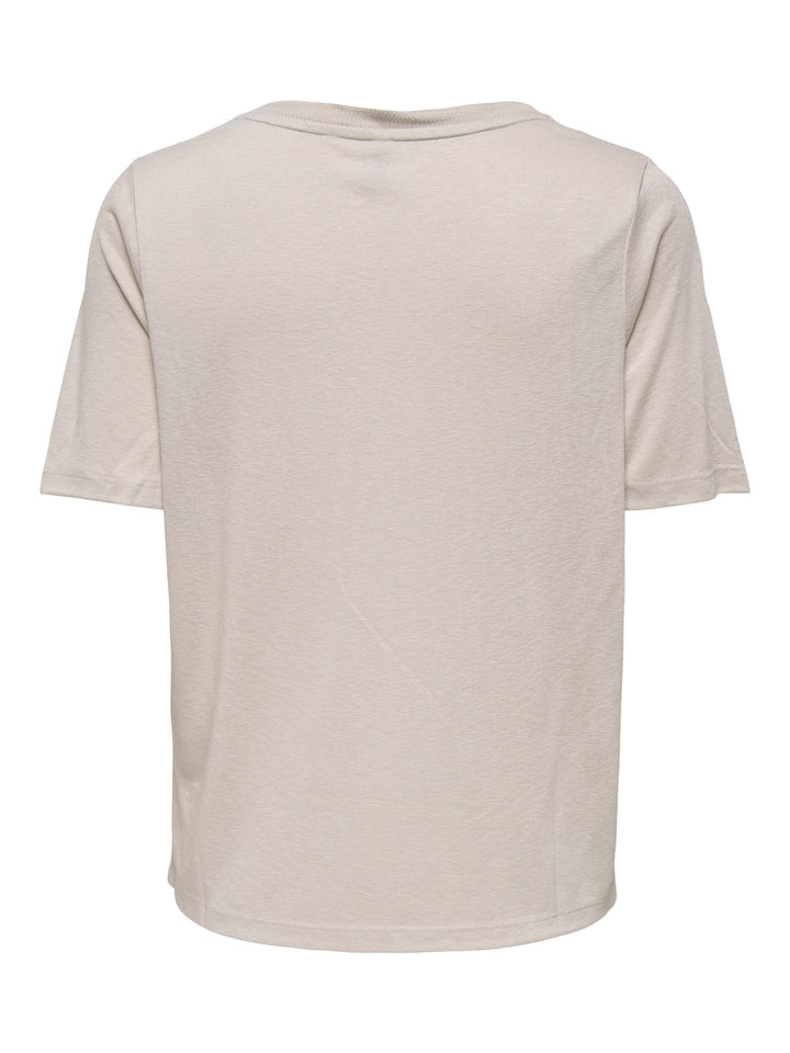 Only Elise T-shirt beige – dames