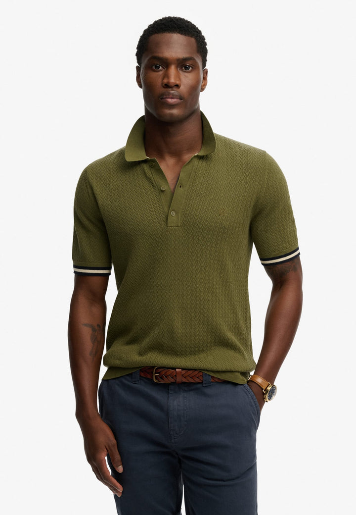 Superdry polo k/m heren army – M1110458A