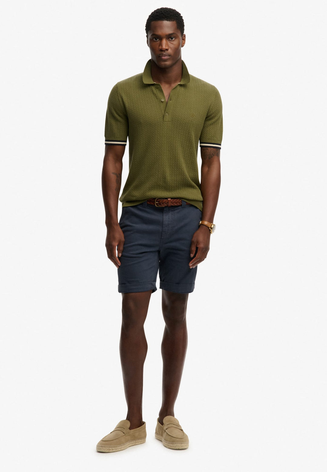Superdry polo k/m heren army – M1110458A