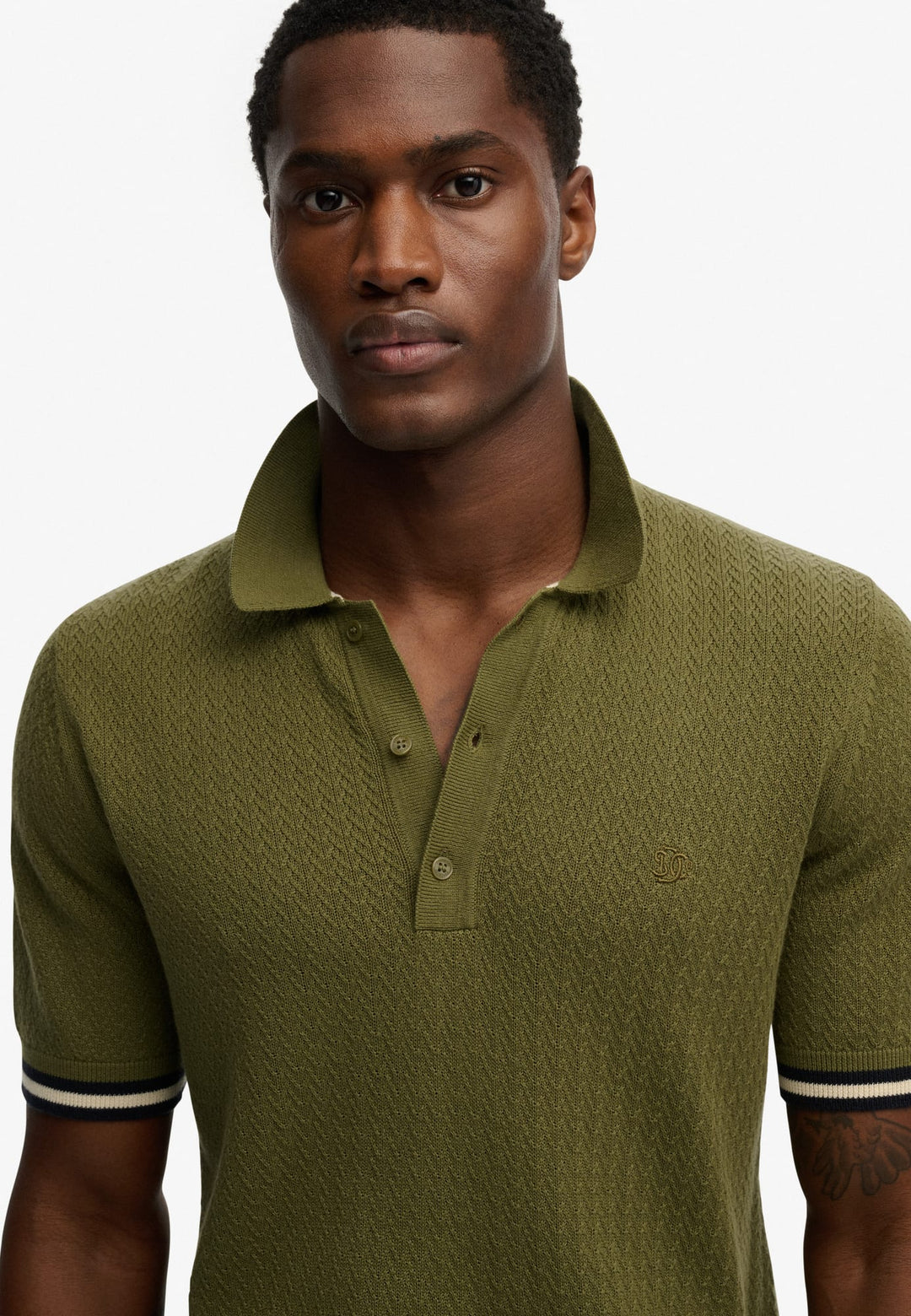 Superdry polo k/m heren army – M1110458A