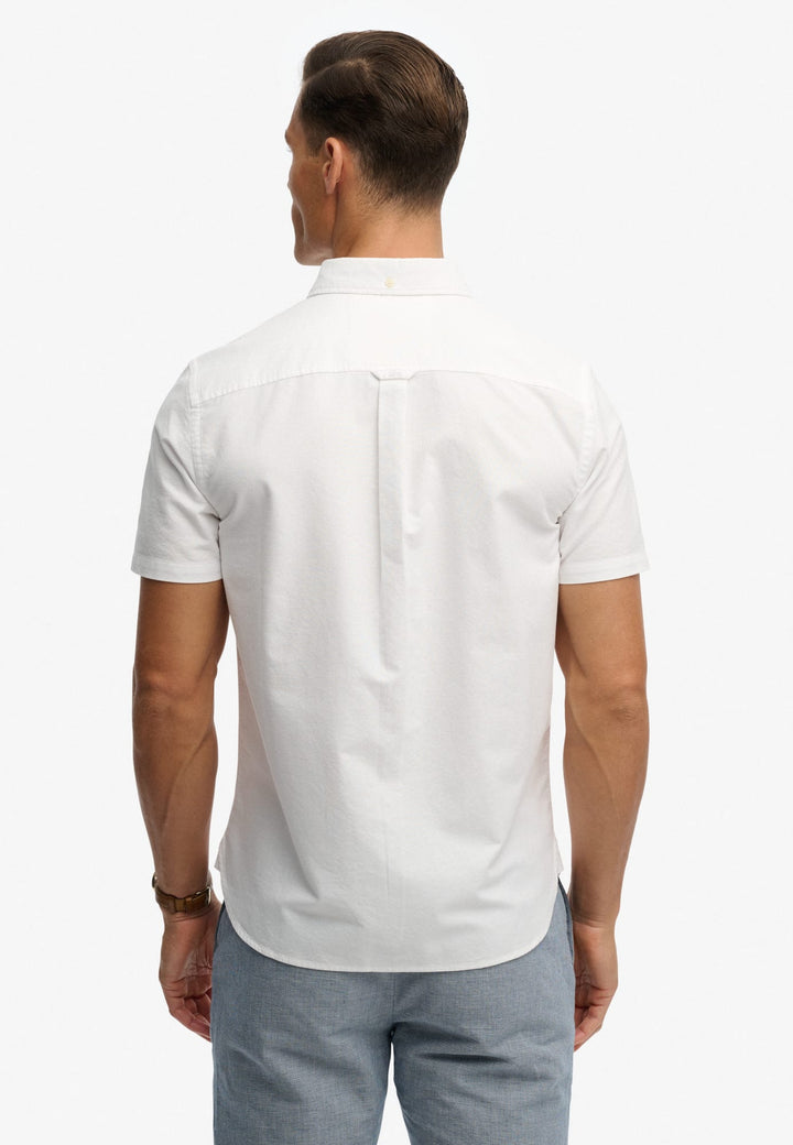 Superdry Preppy Oxford Overhemd Korte Mouwen – heren - Off-white
