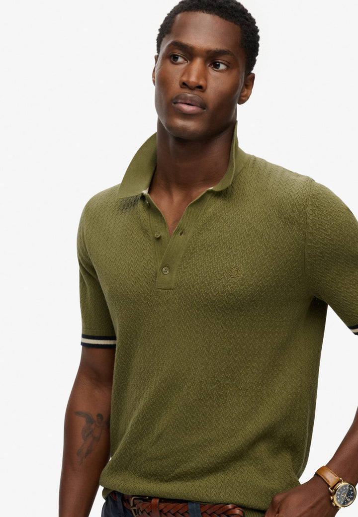 Superdry polo k/m heren army – M1110458A