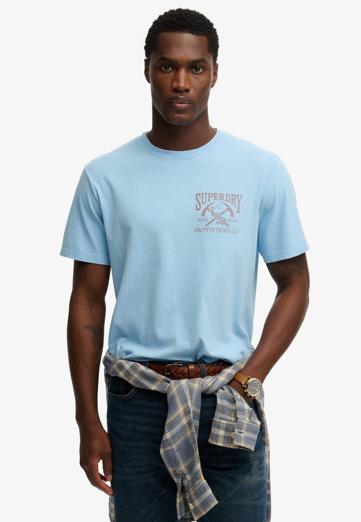 Superdry Outdoors Mountain Relaxed T-shirt lichtblauw – heren