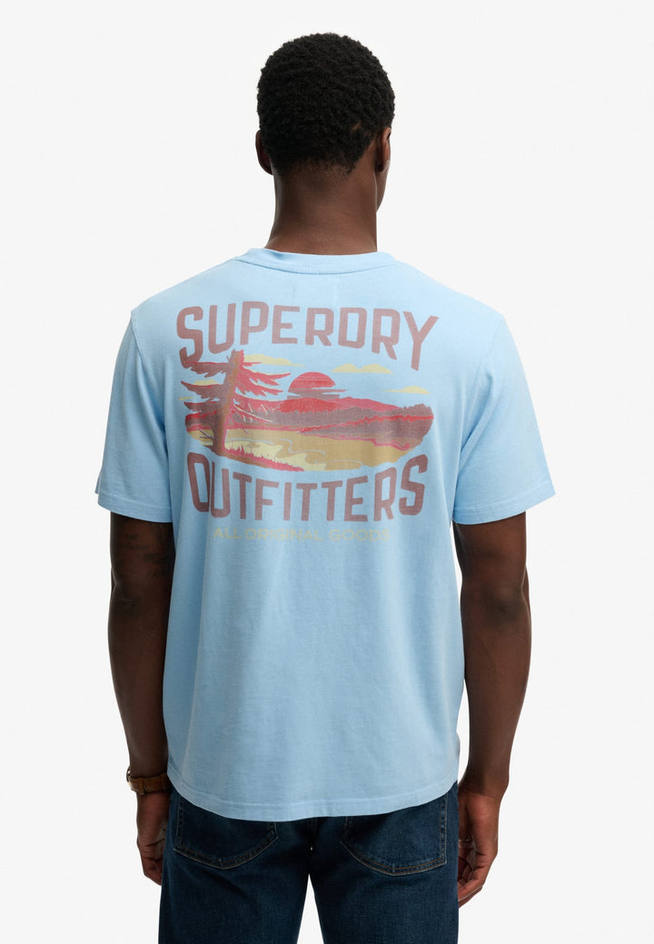 Superdry Outdoors Mountain Relaxed T-shirt lichtblauw – heren