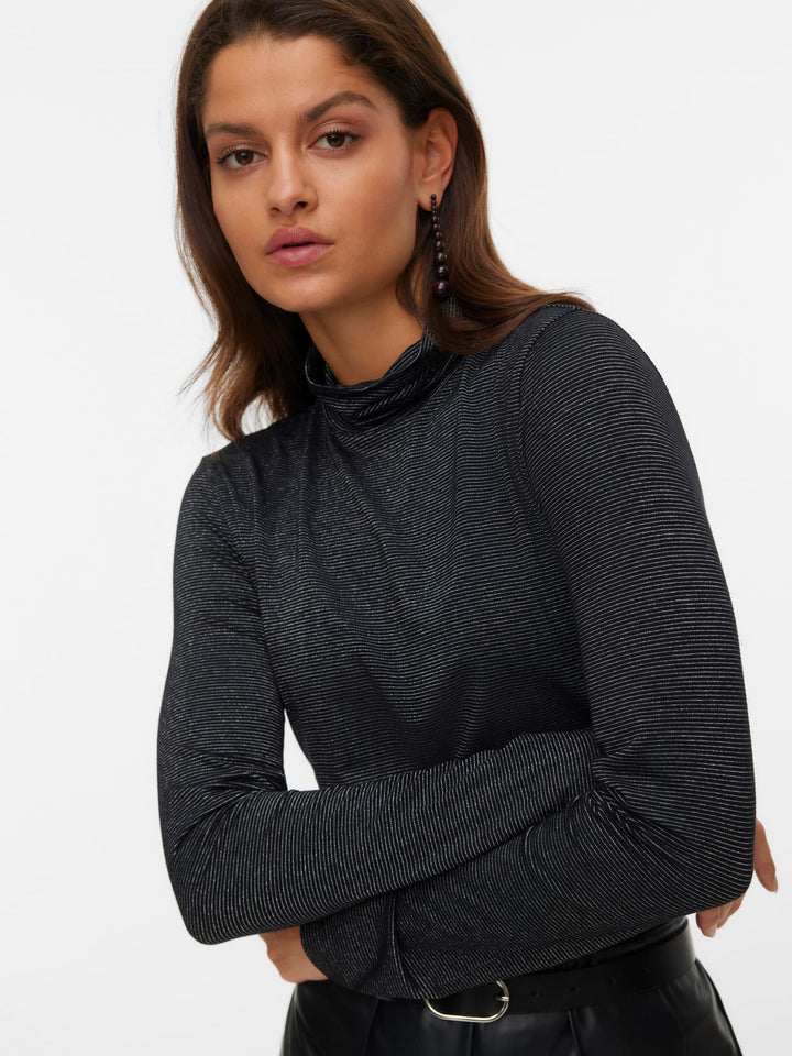 VERO MODA Lava t-shirt l/m zwart dessin – dames