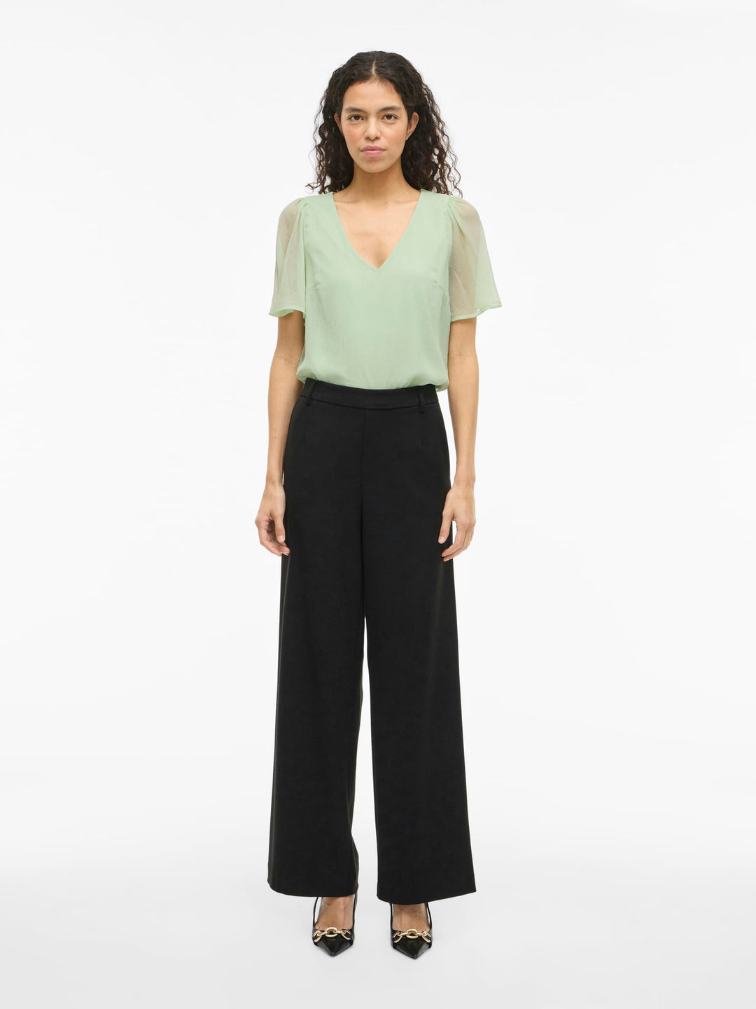 Vila Falia V-Hals top mint – dames