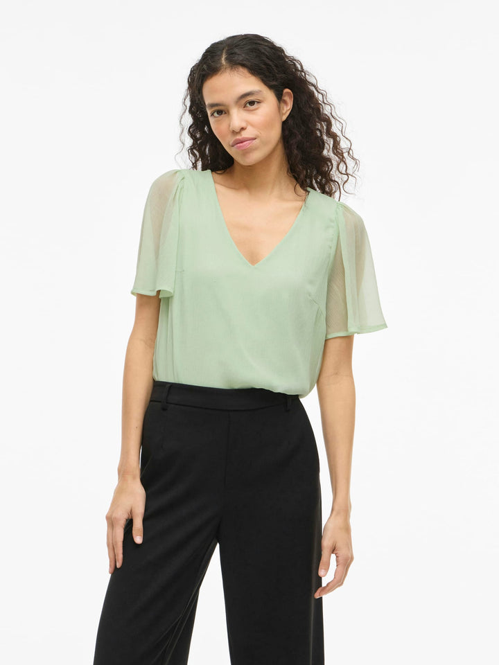 Vila Falia V-Hals top mint – dames