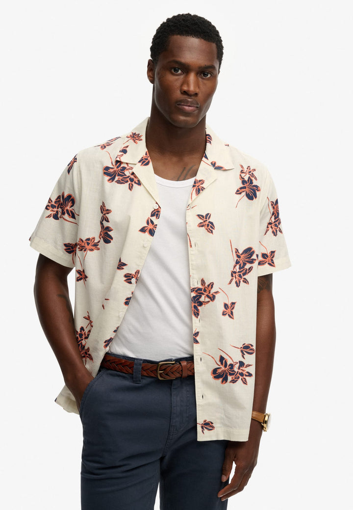 Superdry Cabana Poolside Overhemd – heren - Ecru Dessin