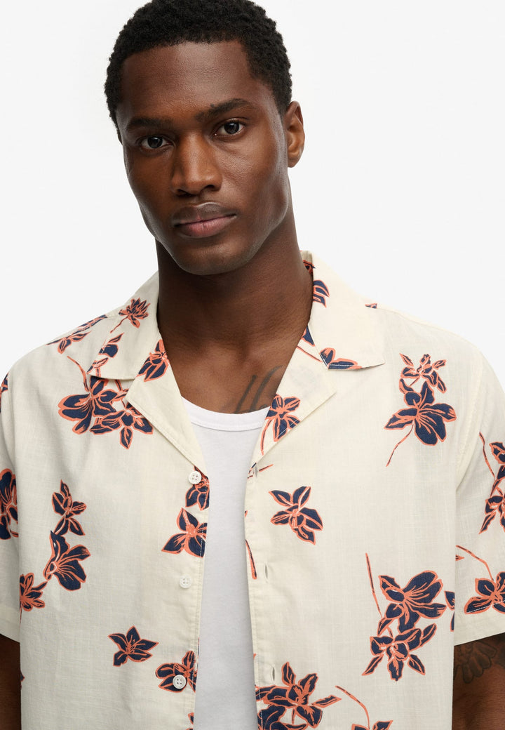 Superdry Cabana Poolside Overhemd – heren - Ecru Dessin