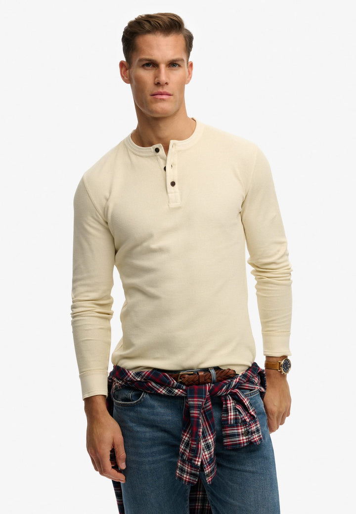 Superdry M6010956A T-shirt l/m beige – heren