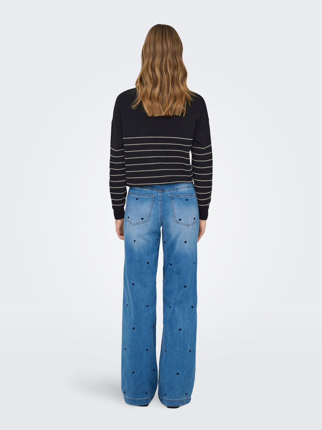Only gebreide pullover zwart dessin – dames