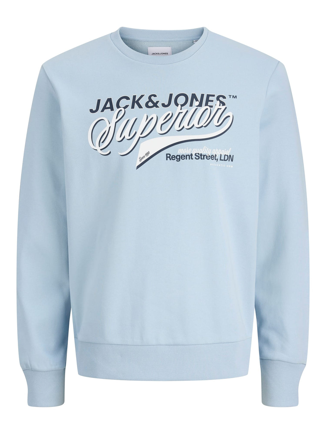 Jack & Jones 12288925 logo sweater lichtblauw – heren