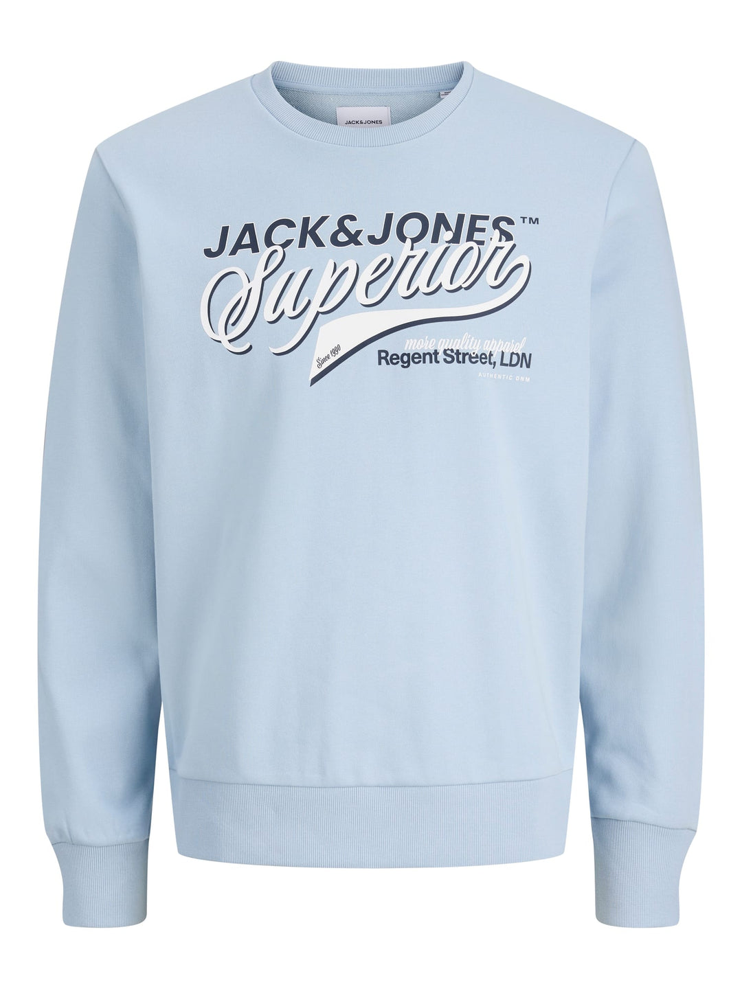 Jack & Jones 12288925 logo sweater lichtblauw – heren
