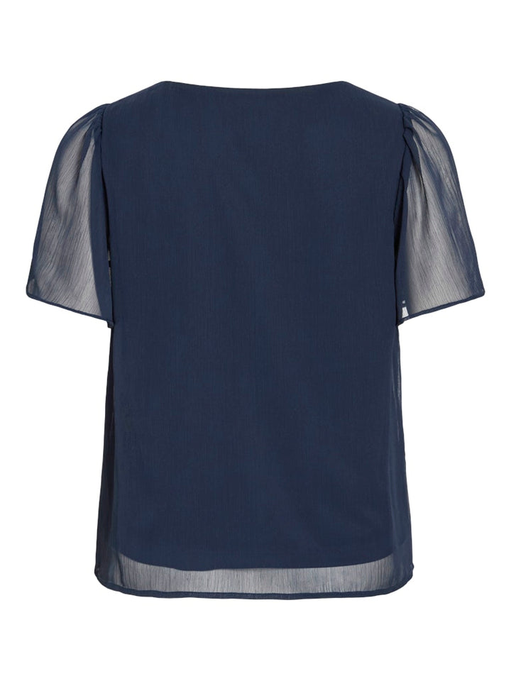 Vila Falia V-hals top navy – dames