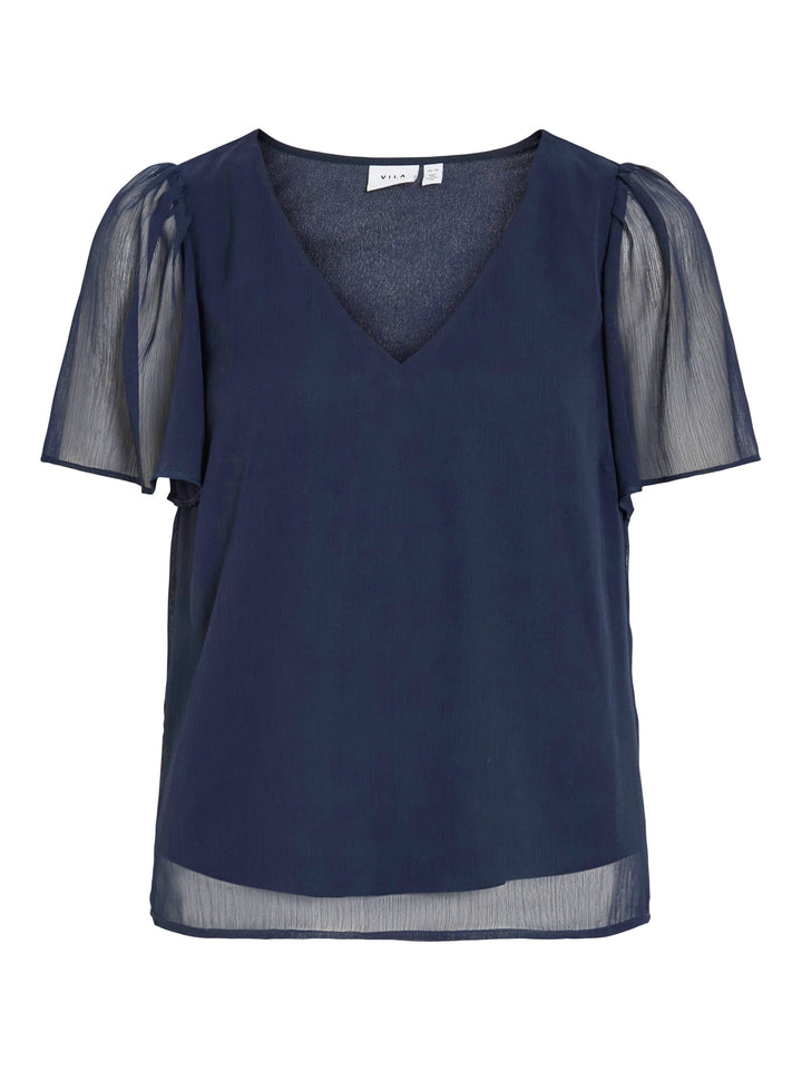 Vila Falia V-hals top navy – dames