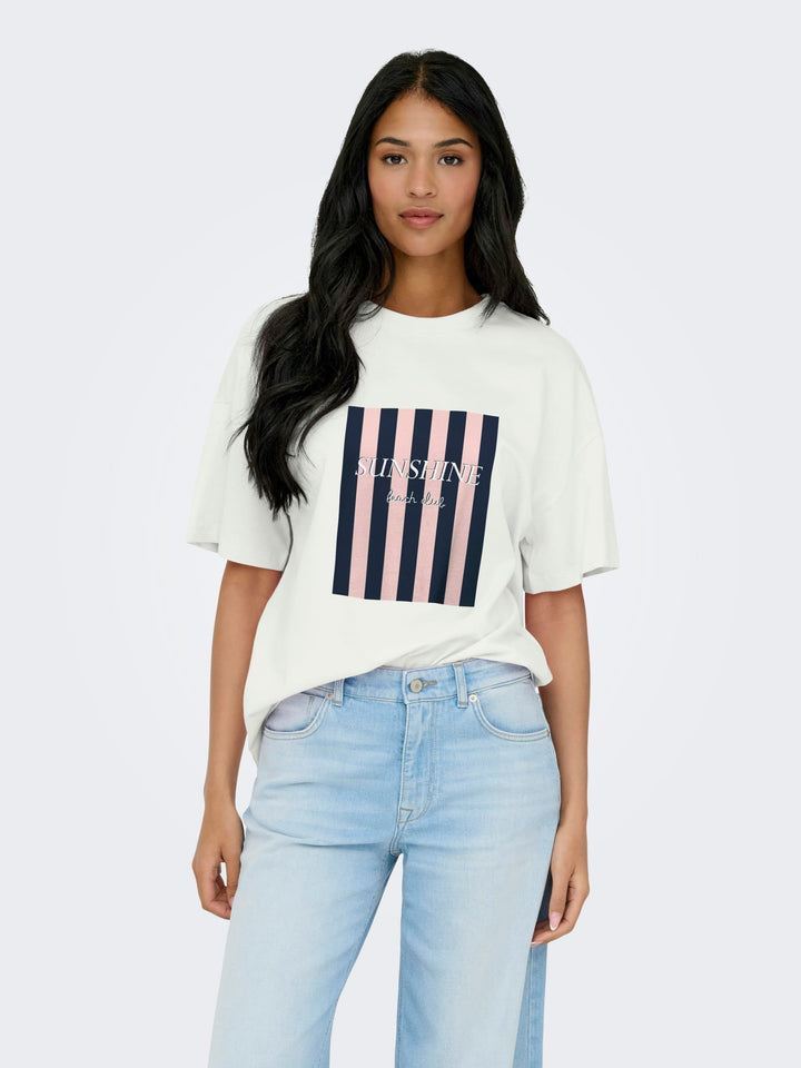 Jacqueline de Yong Carla T-shirt off-white – dames