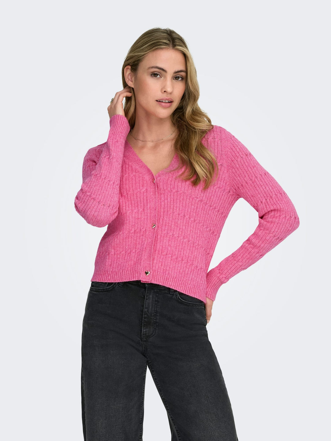 Only ONLKATIA vest gebreid dames - roze