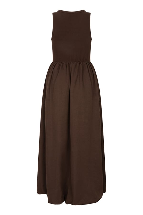 Lofty Manner Dress Pia – midi jurk bruin voor dames