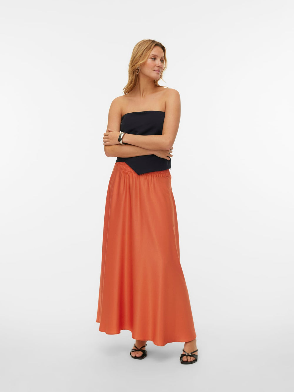 VERO MODA 10345221 Mira rok maxi dames oranje