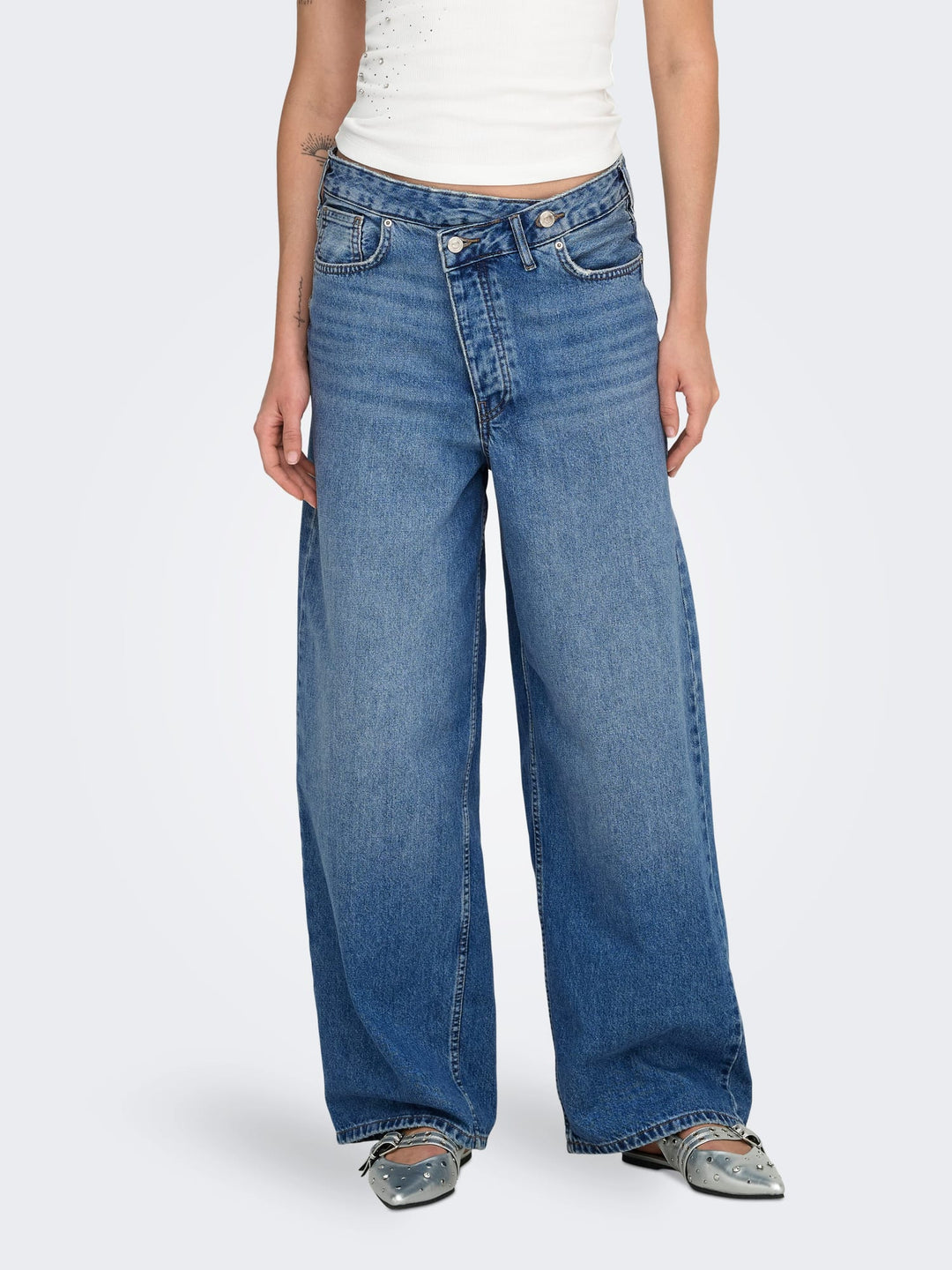 Only Amber baggy fit jeans blauw denim – dames - Blue Denim - L32