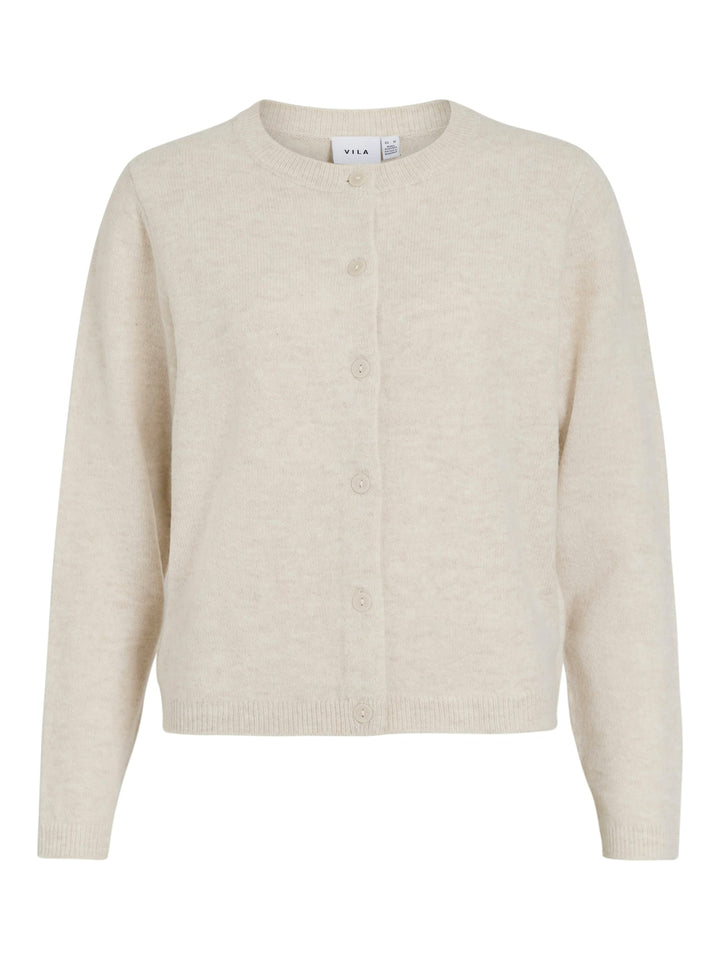 Vila 14113026 liga vest gebreid beige – dames