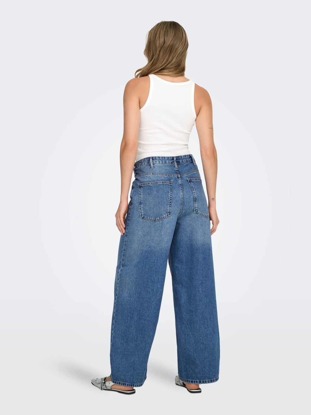 Only Amber baggy fit jeans blauw denim – dames - Blue Denim - L32